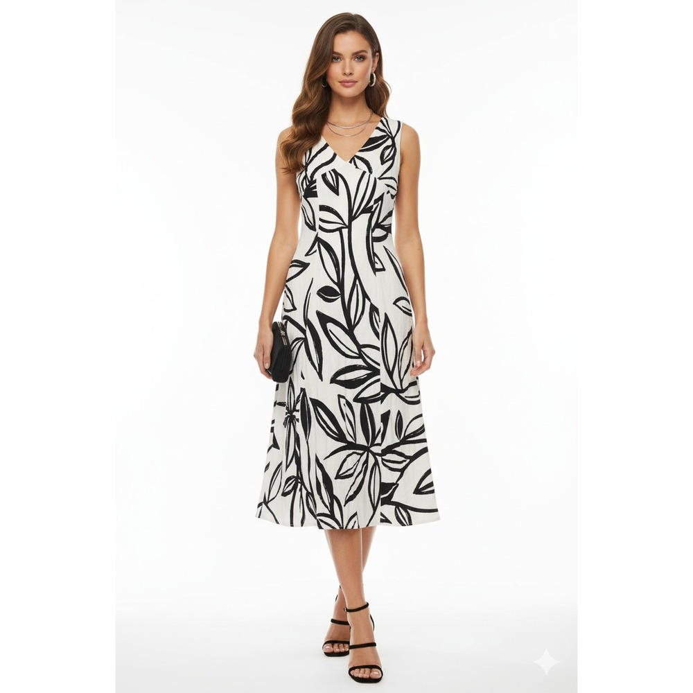 Paper Heart Linen Dress Womens M White Resort Capsule Abstract Chic Babydoll